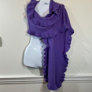 Sara Campbell Cashmere Purple Ruffled scarf